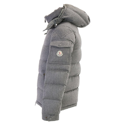 MONCLER MONTGENEVRE Wool Hooded Down Jacket Gray Size 0