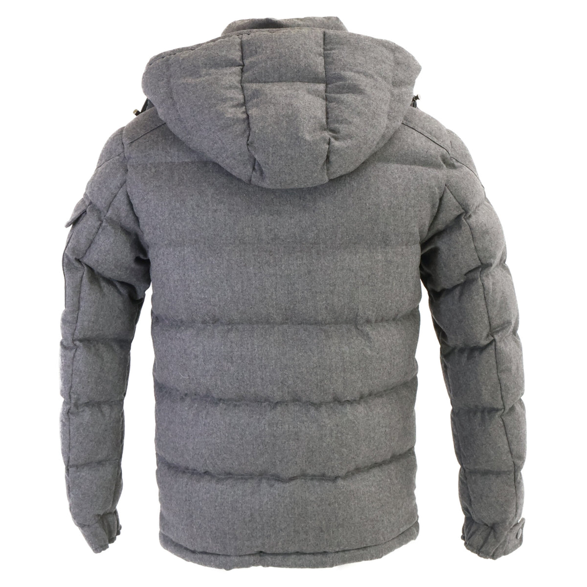MONCLER MONTGENEVRE Wool Hooded Down Jacket Gray Size 0