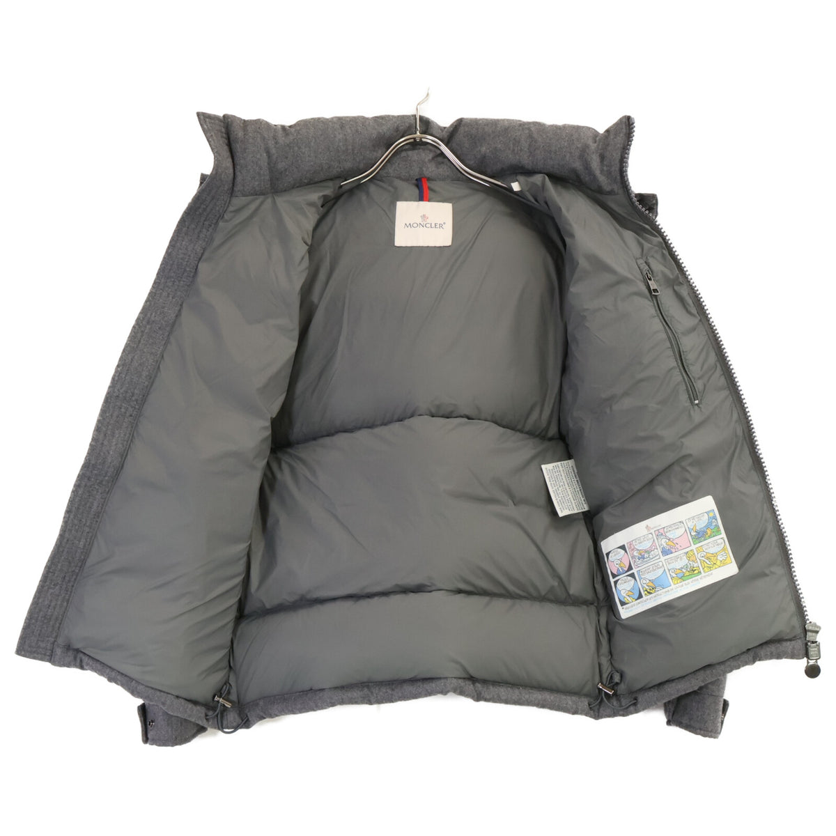 MONCLER MONTGENEVRE Wool Hooded Down Jacket Gray Size 0
