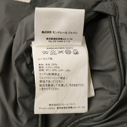 MONCLER MONTGENEVRE Wool Hooded Down Jacket Gray Size 0