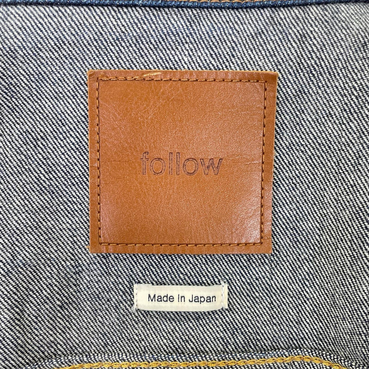 follow Made in Japan 4P Light Denim Indigo Blue Jacket Size L