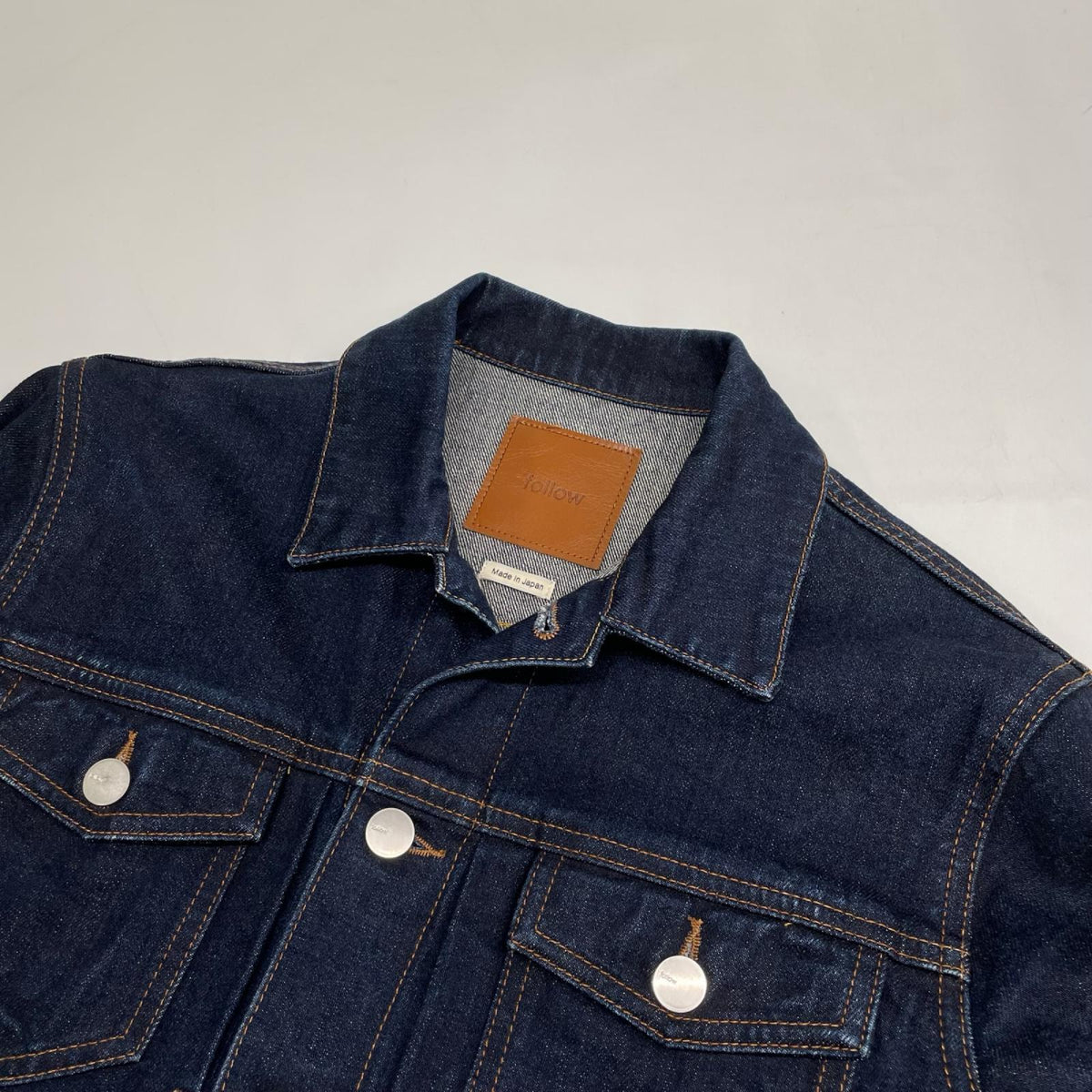 follow Made in Japan 4P Light Denim Indigo Blue Jacket Size L