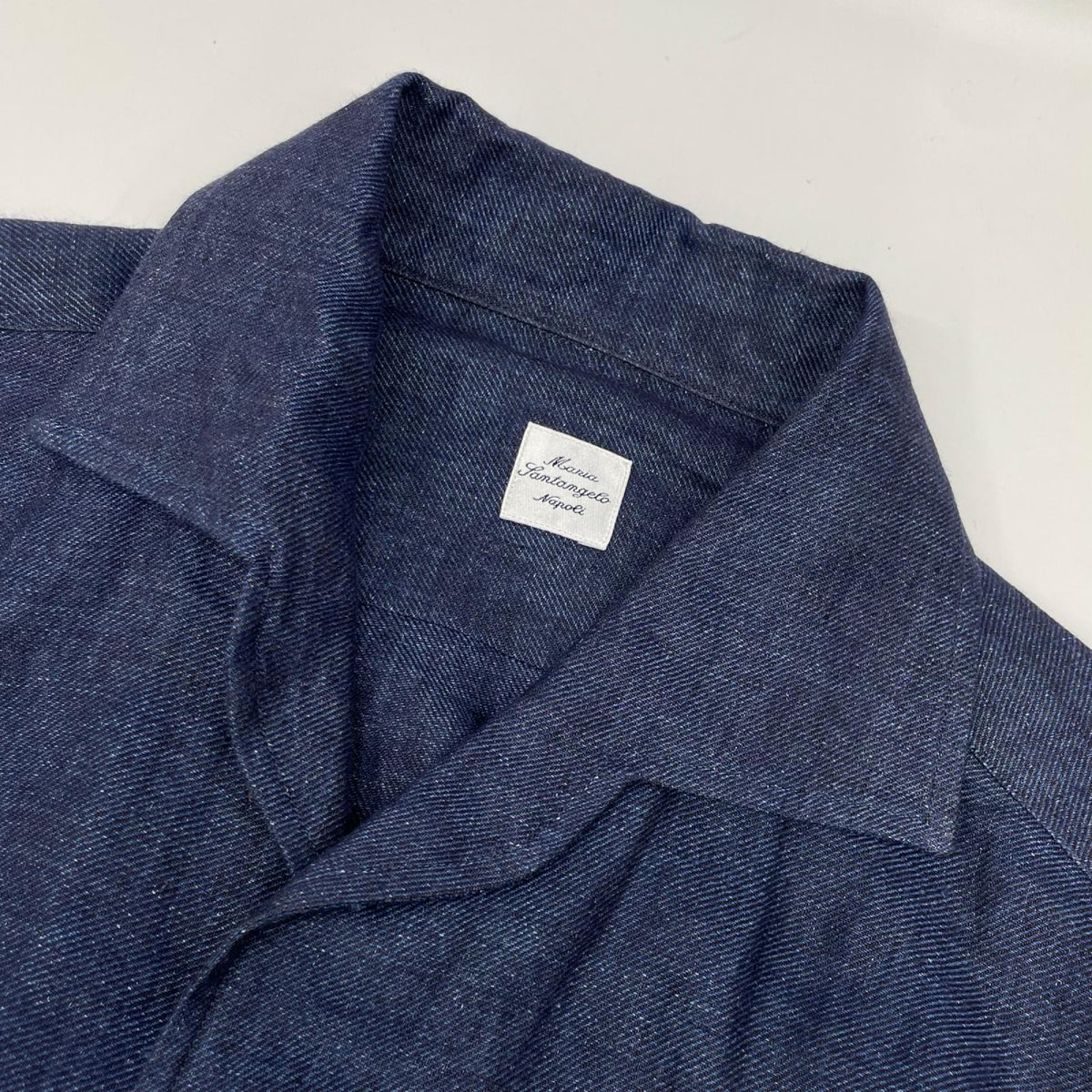 MARIA SANTANGELO Linen Long Sleeve Button Shirt Navy Size M