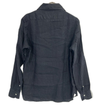 MARIA SANTANGELO Black Linen Long Sleeve Hoodie Size M