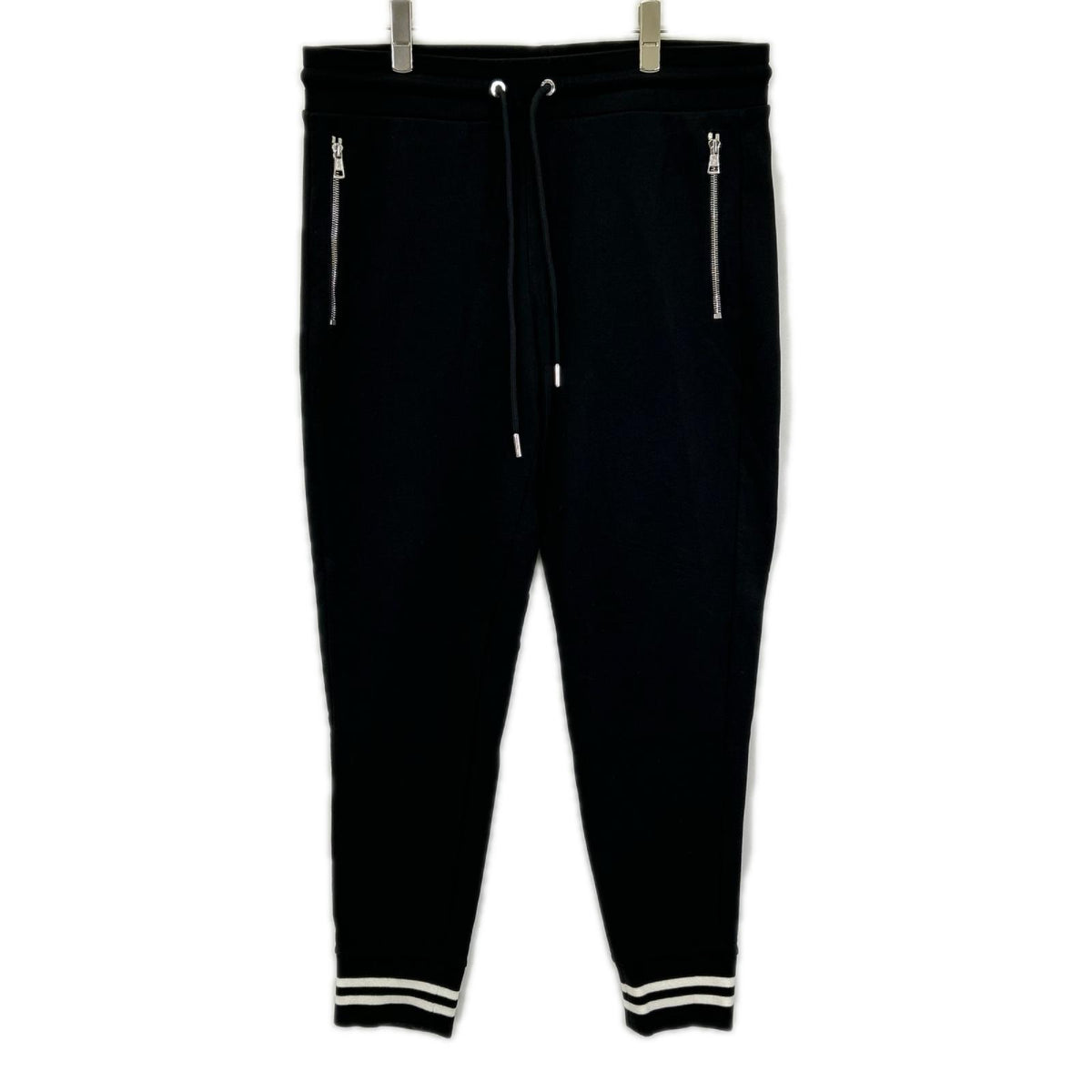 MONCLER Leather Patch Sweatpants Black Size M