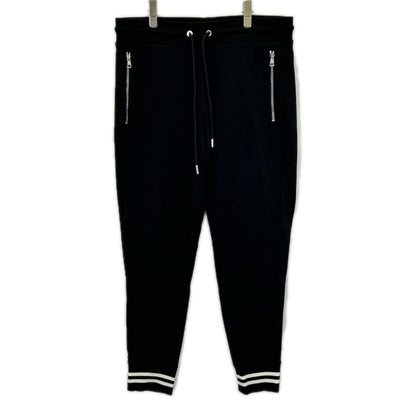 MONCLER Leather Patch Sweatpants Black Size M