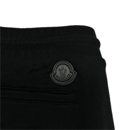 MONCLER Leather Patch Sweatpants Black Size M