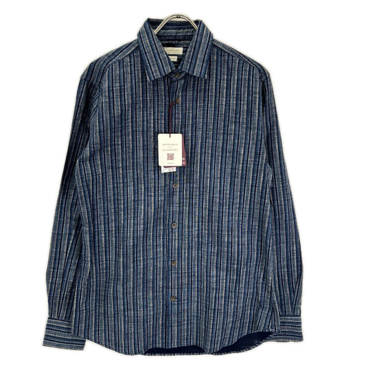 GLANSHIRT Blue Cotton Striped Long Sleeve Shirt Size 40