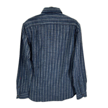 GLANSHIRT Blue Cotton Striped Long Sleeve Shirt Size 40