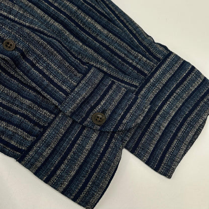 GLANSHIRT Blue Cotton Striped Long Sleeve Shirt Size 40