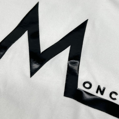 MONCLER Front Print Crewneck Long T-Shirt White Size L