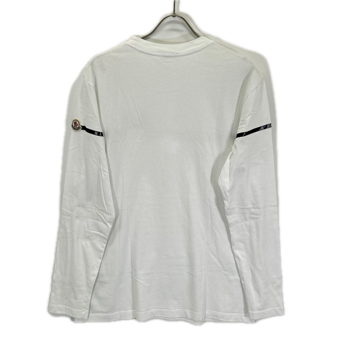 MONCLER Front Print Crewneck Long T-Shirt White Size L