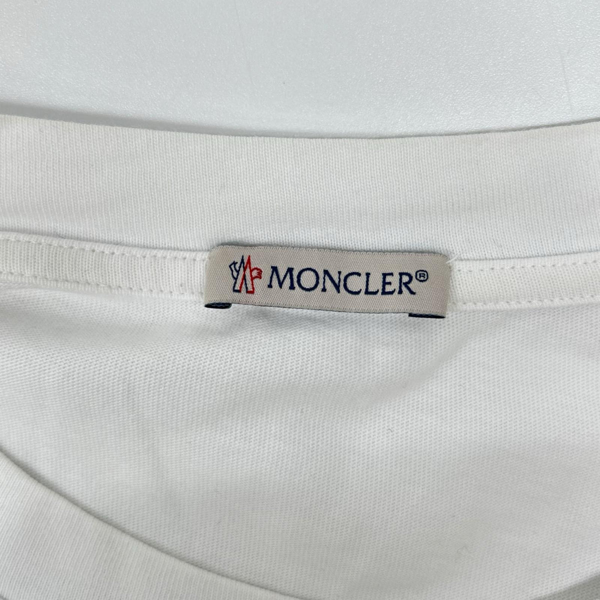 MONCLER Front Print Crewneck Long T-Shirt White Size L