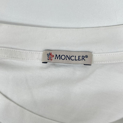 MONCLER Front Print Crewneck Long T-Shirt White Size L