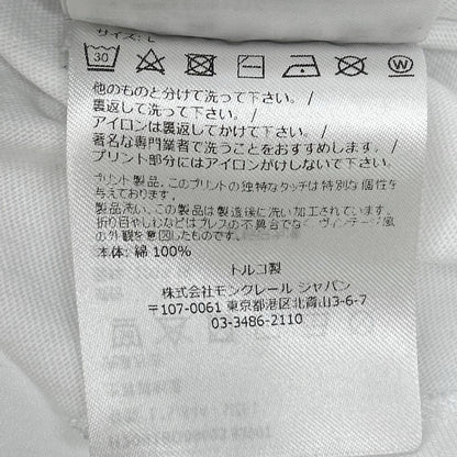 MONCLER Front Print Crewneck Long T-Shirt White Size L