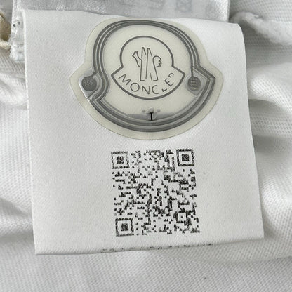 MONCLER Front Print Crewneck Long T-Shirt White Size L