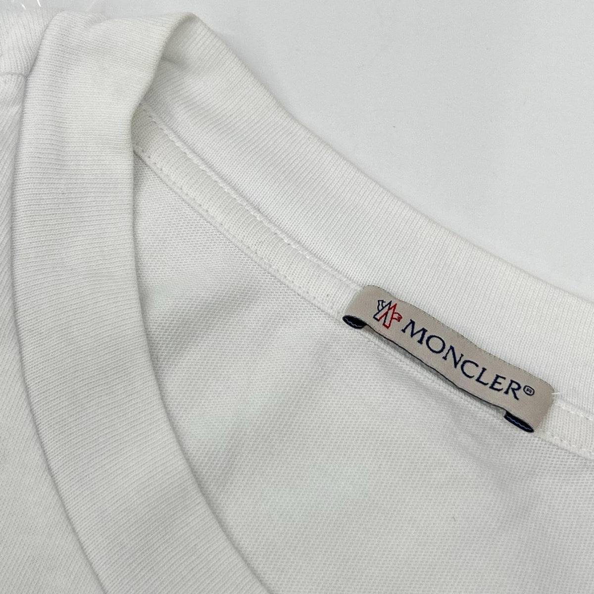 MONCLER Front Print Crewneck Long T-Shirt White Size L