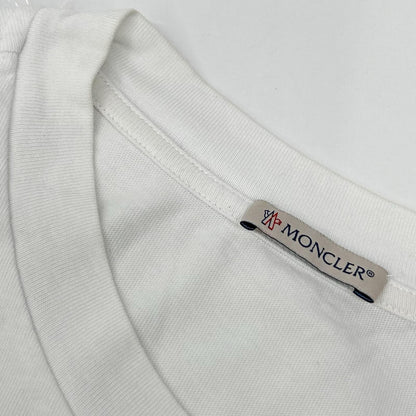 MONCLER Front Print Crewneck Long T-Shirt White Size L
