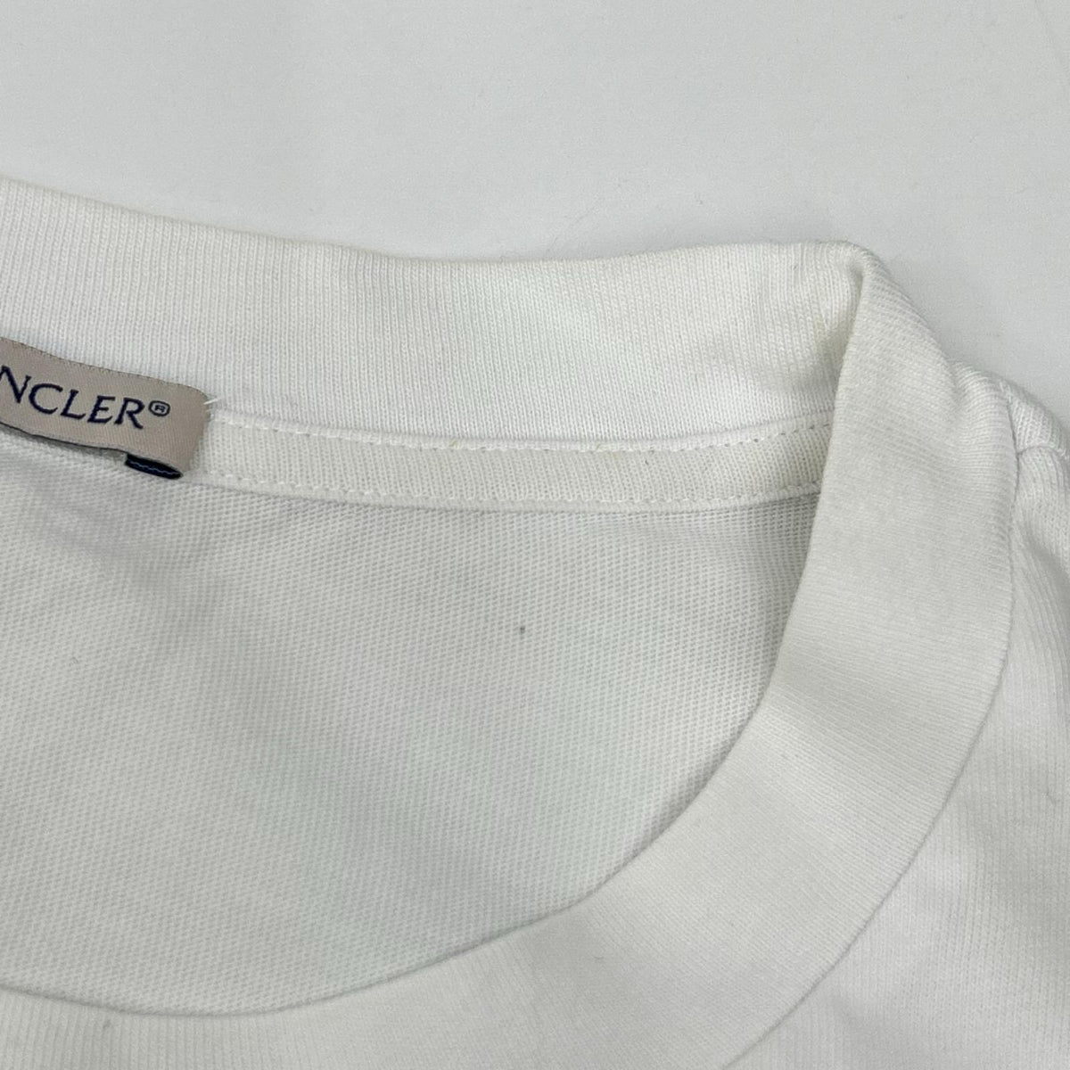 MONCLER Front Print Crewneck Long T-Shirt White Size L
