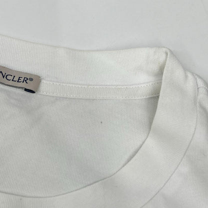 MONCLER Front Print Crewneck Long T-Shirt White Size L
