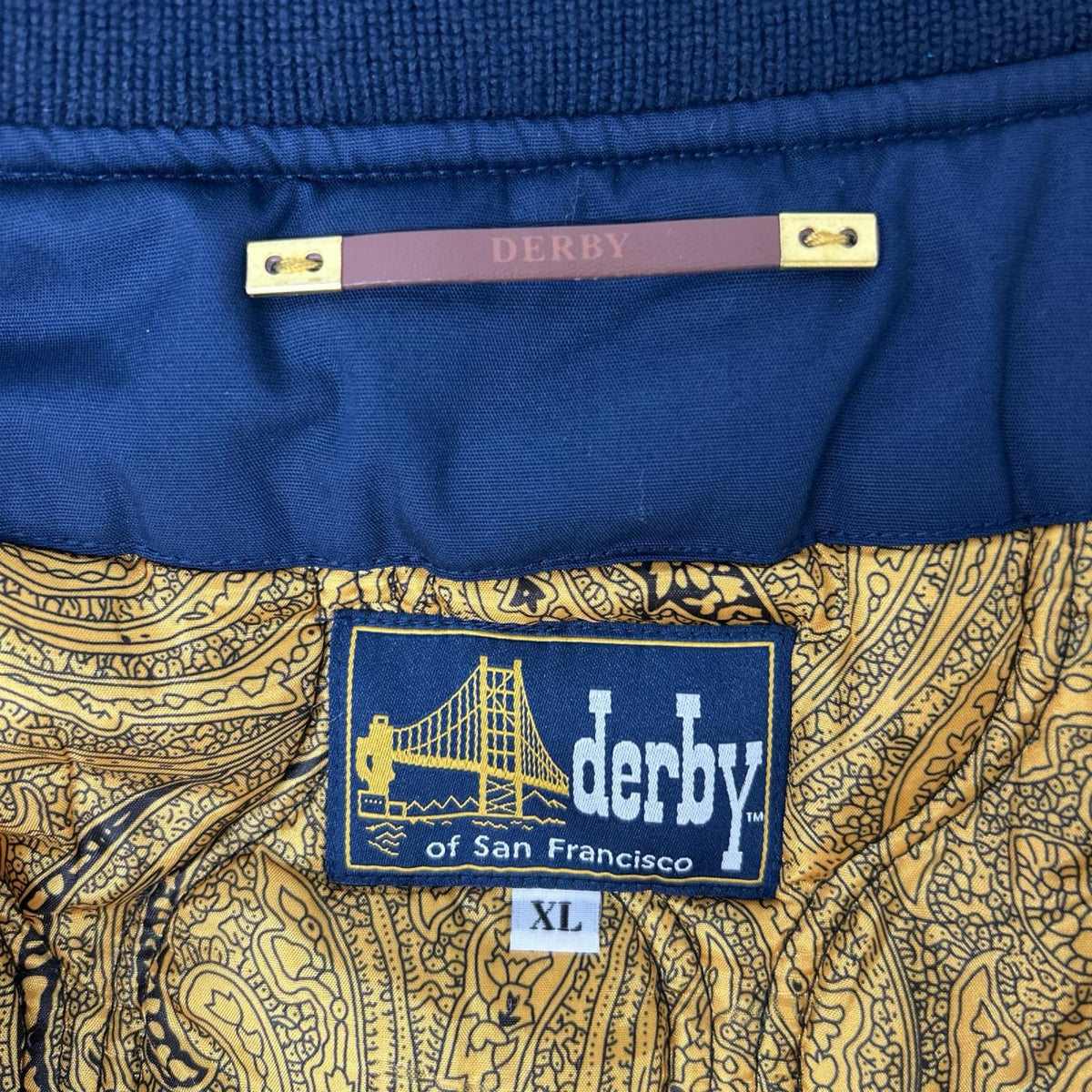 derby of san francisco Navy Patterned Liner Jacket Size XL