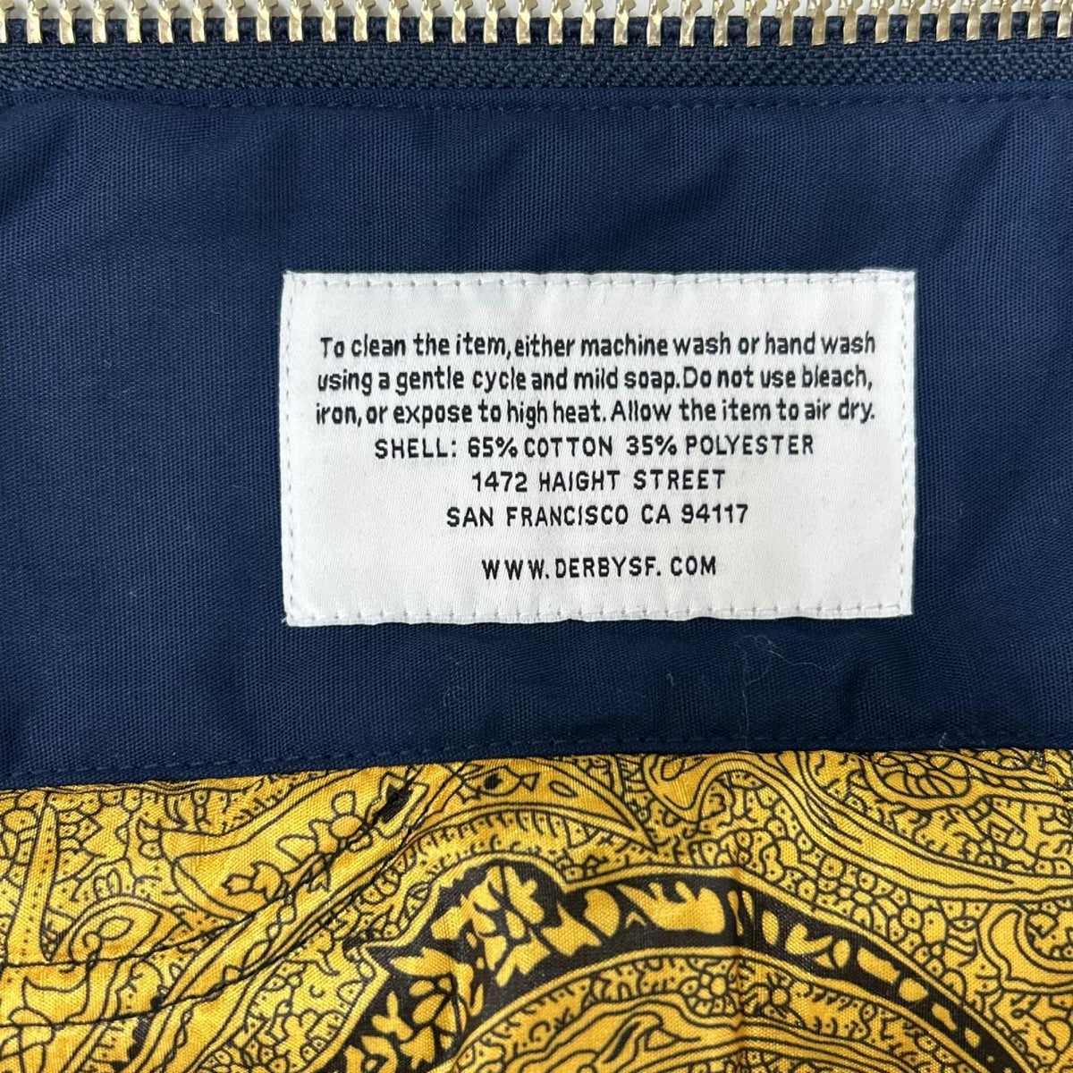 derby of san francisco Navy Patterned Liner Jacket Size XL