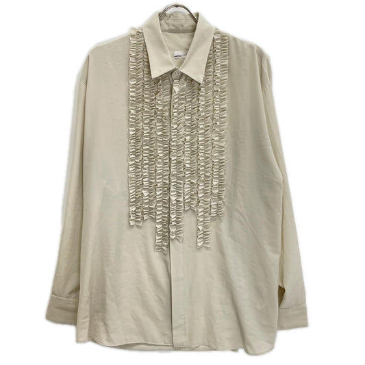 LAD MUSICIAN Beige Polyester Decine Frill Shirt Size 46