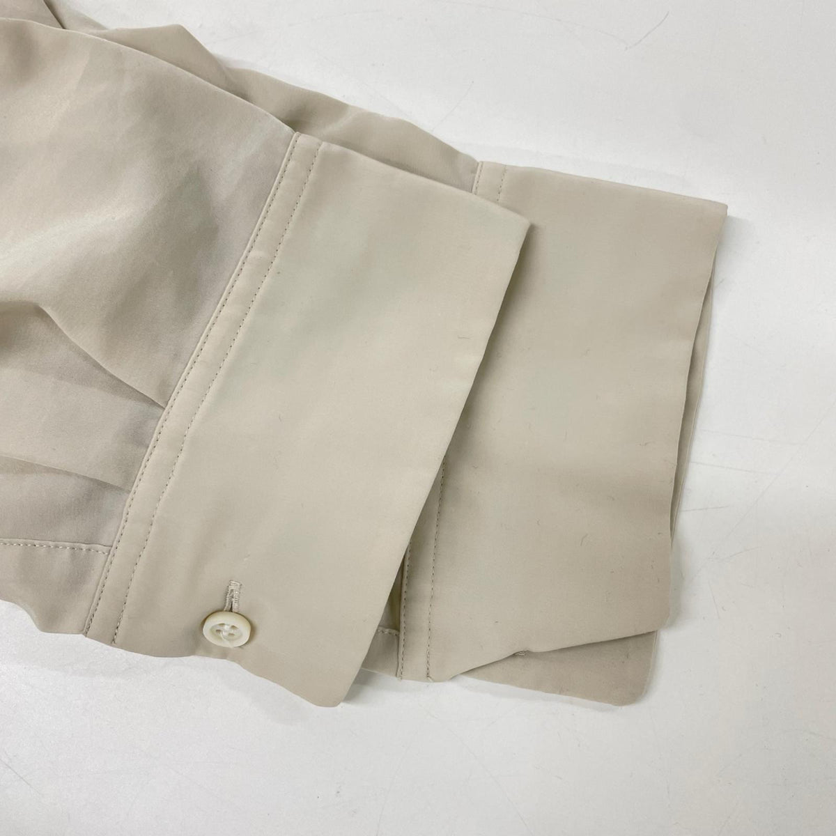LAD MUSICIAN Beige Polyester Decine Frill Shirt Size 46