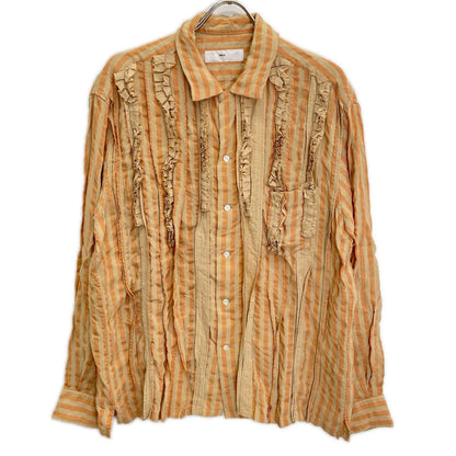 TOGA VIRILIS Orange Stripe Rayon Frill Shirt