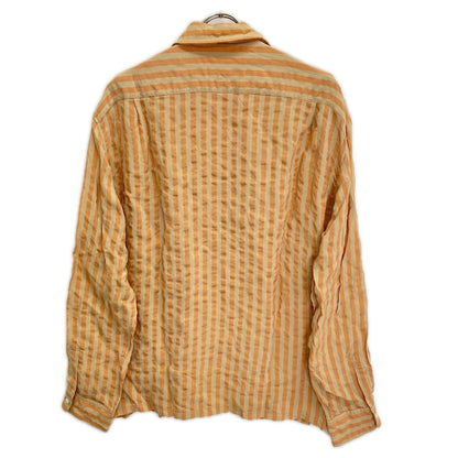 TOGA VIRILIS Orange Stripe Rayon Frill Shirt