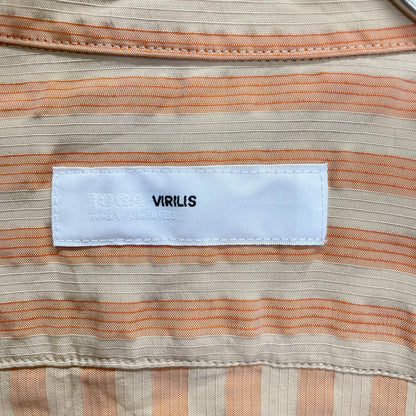TOGA VIRILIS Orange Stripe Rayon Frill Shirt