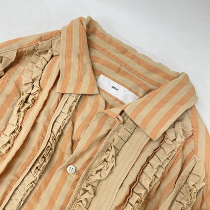 TOGA VIRILIS Orange Stripe Rayon Frill Shirt