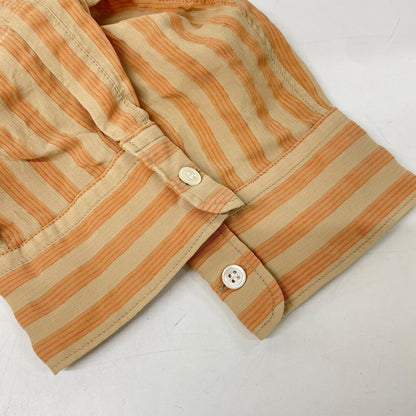 TOGA VIRILIS Orange Stripe Rayon Frill Shirt
