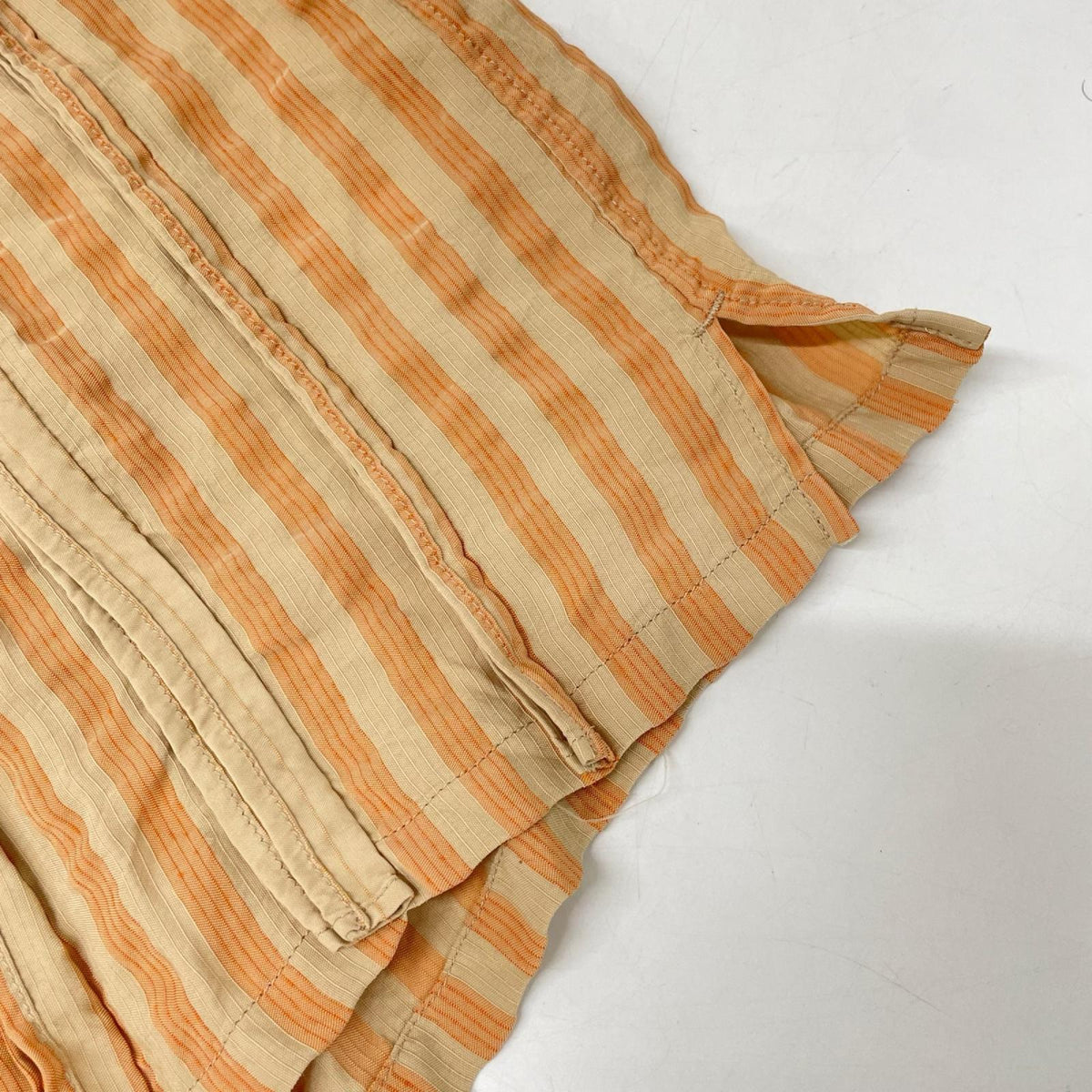 TOGA VIRILIS Orange Stripe Rayon Frill Shirt