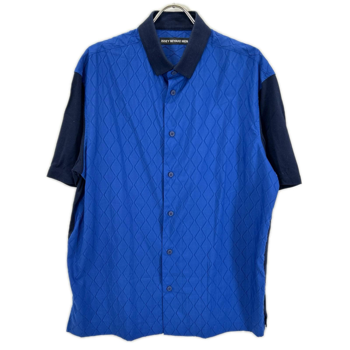 ISSEY MIYAKE MEN Cotton Short Sleeve Polo Navy Size 4
