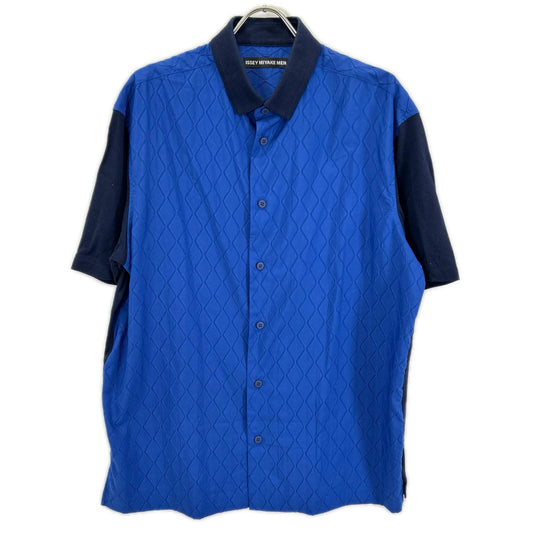 ISSEY MIYAKE MEN Cotton Short Sleeve Polo Navy Size 4