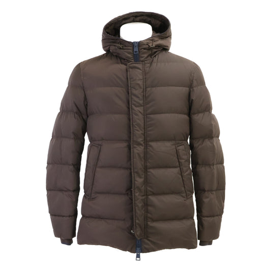 HERNO POLAR-TECH Hooded Down Jacket Dark Brown Size 46