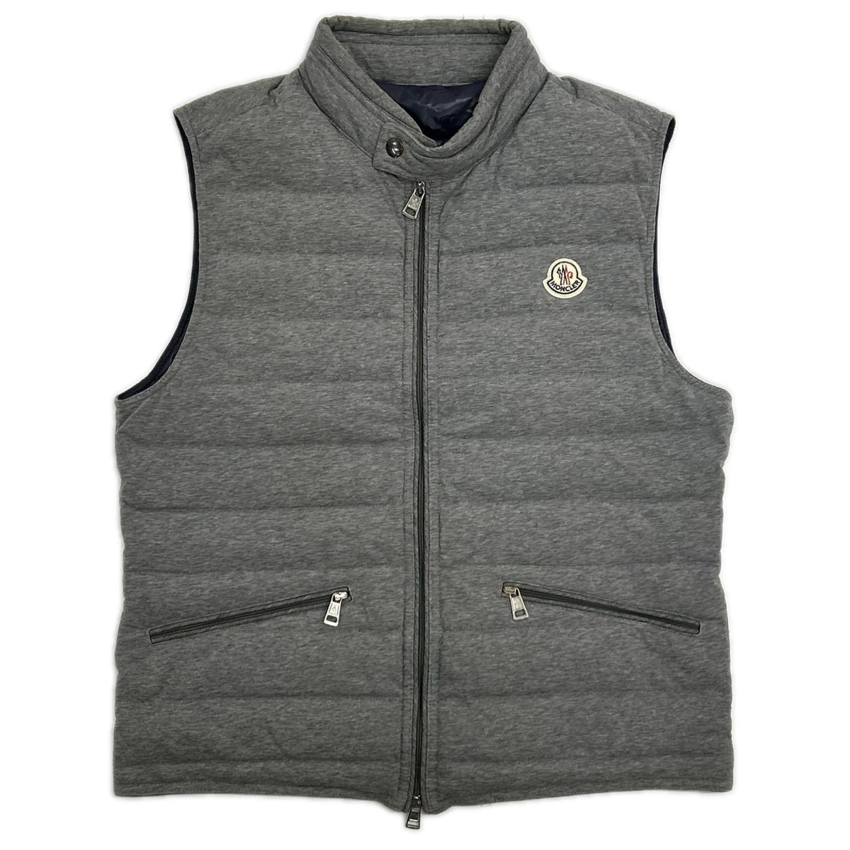 MONCLER Gerard Cotton Double Zip Down Vest Gray