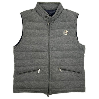 MONCLER Gerard Cotton Double Zip Down Vest Gray