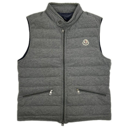 MONCLER Gerard Cotton Double Zip Down Vest Gray
