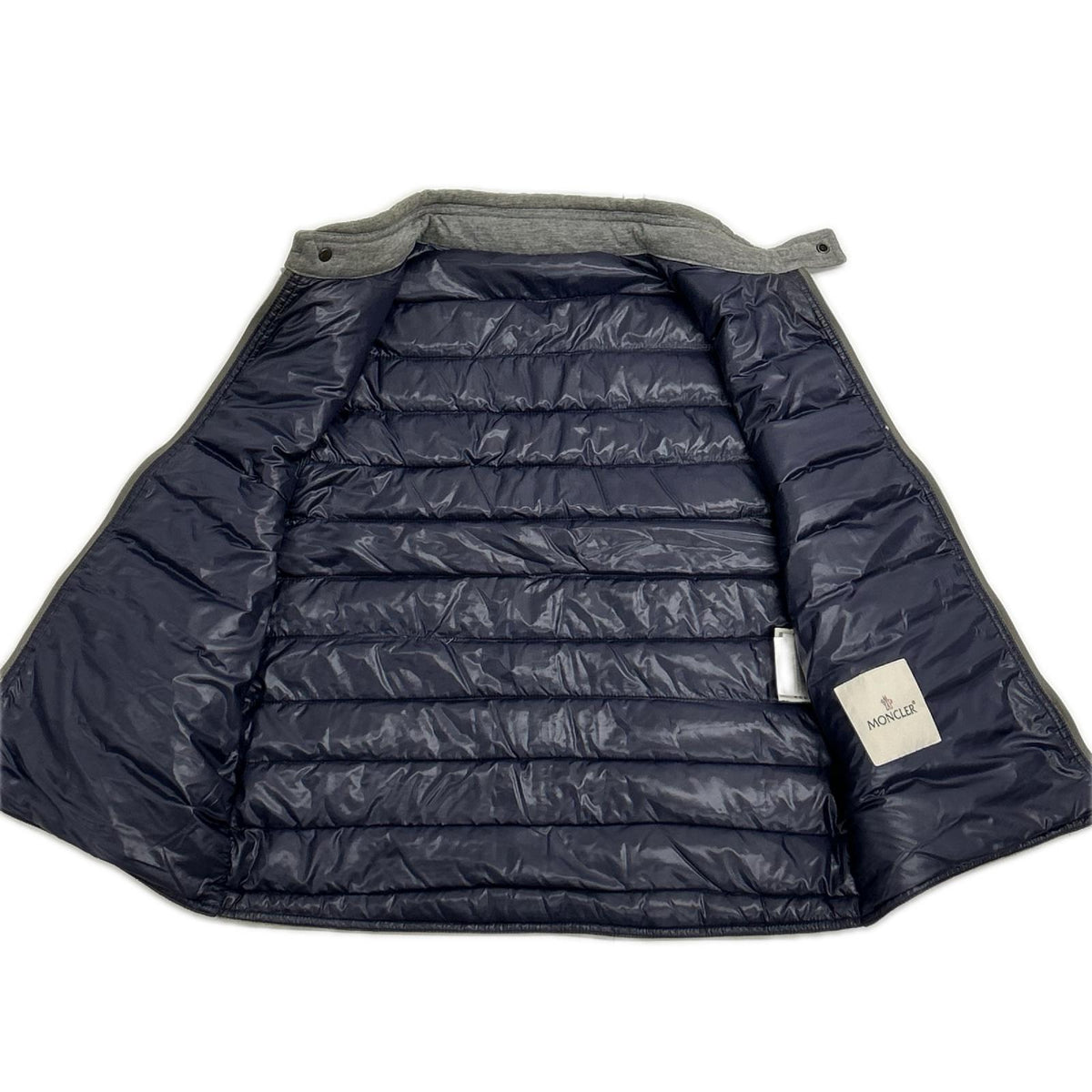 MONCLER Gerard Cotton Double Zip Down Vest Gray