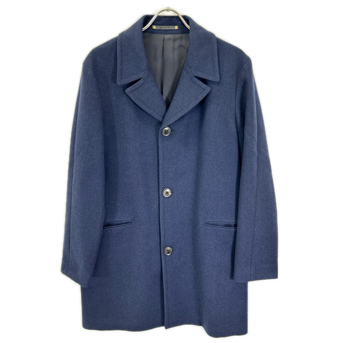 PaulSmith PF-MV-45424 Wool Balmacaan Coat Navy Size L