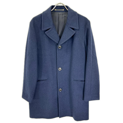 PaulSmith PF-MV-45424 Wool Balmacaan Coat Navy Size L