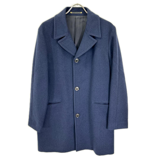PaulSmith PF-MV-45424 Wool Balmacaan Coat Navy Size L