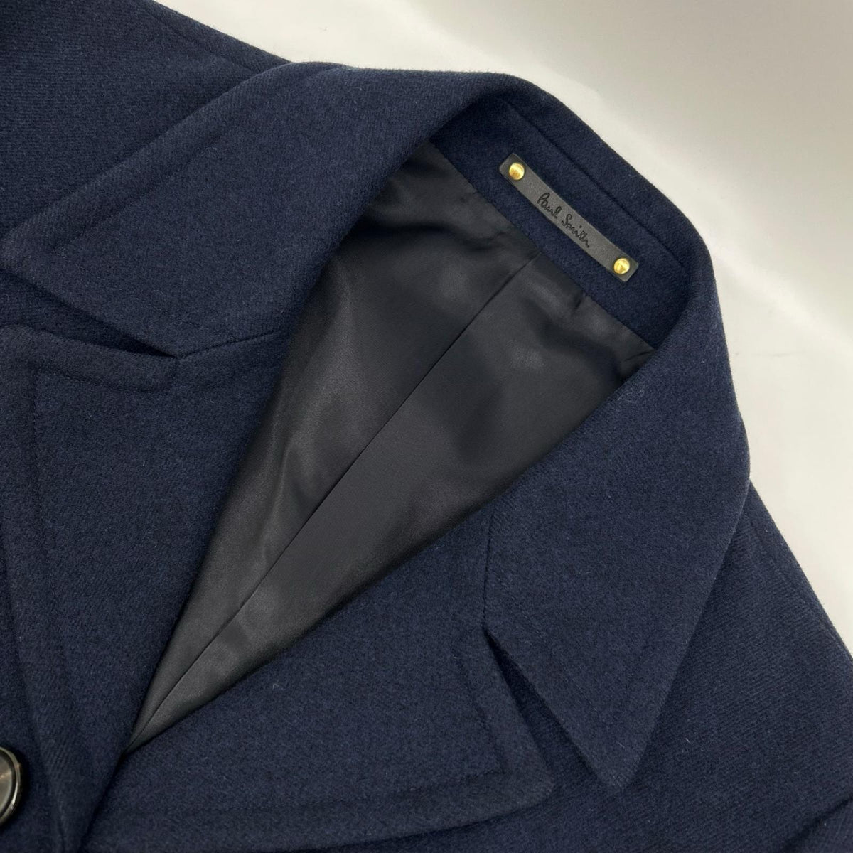 PaulSmith PF-MV-45424 Wool Balmacaan Coat Navy Size L