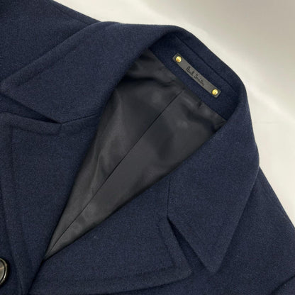 PaulSmith PF-MV-45424 Wool Balmacaan Coat Navy Size L