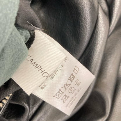 CAMPHOR WOOD Black Faux Leather Fur Flight Jacket Size M