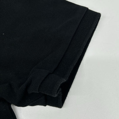 BURBERRY Logo Embroidered Short Sleeve Polo Black Size S