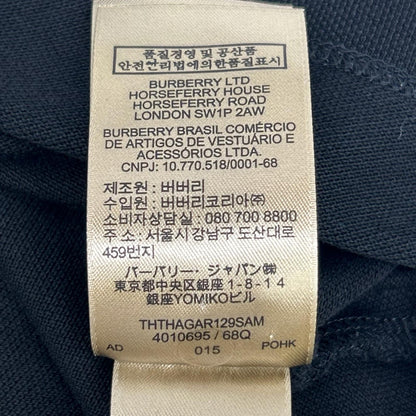 BURBERRY Logo Embroidered Short Sleeve Polo Black Size S