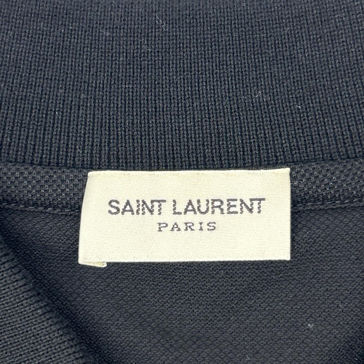 SAINT LAURENT PARIS Embroidered Polo Black Size L